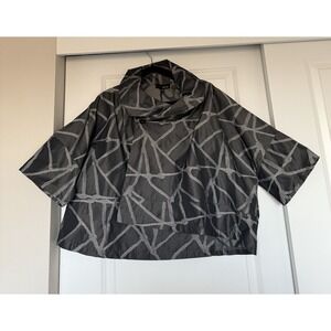 NWT Sun Kim charcoal Print Jacket Art To Wear Gray Size‎ Small Geometric